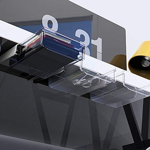 Zelfklevende lade onder het bureau, set van 2 creatieve bureaustickers, verborgen onderbouwlade met schroeven, bureau-organizer voor thuis en op kantoor (zwart)