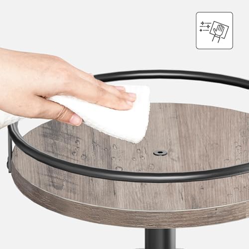 Kruidenrek, keukenrek, draaibare kruidenhouder met 3 niveaus, keukenorganizer, kruidenhouder, voor aanrecht, kaptafel, eettafel, rustiek grijs
