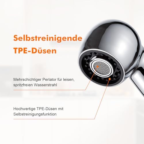 Douchekop voor keukenkranen [vervangende kop voor spoelbak] met 2 straalsoorten (straal / nevel) – Waterbesparende handdouche voor spoelbak, chroom