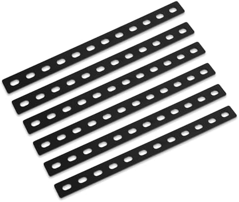 6 stuks platte verbindingsstukken met lang gat, gatenplaat, gatenplaat, metaal, houtverbinding, verbindingsplaat, platte verbindingsplaat