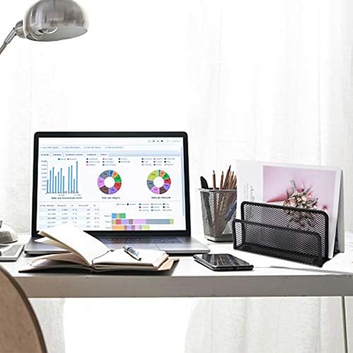 Brievenhouder van metaaldraad met 3 vakken, bureau-organizer, brievenhouder van gaas, catalogusstandaard, tijdschriftenstandaard, boekenstandaard, voor studeerkamer, kantoor
