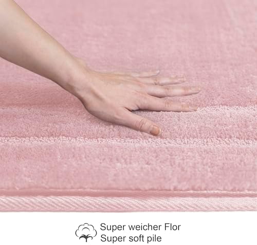 Antislip badmat, te combineren als badmatten-set, toiletmat, badkamermat, wasbare douchemat, badkamerset, roze, 70 x 120 cm