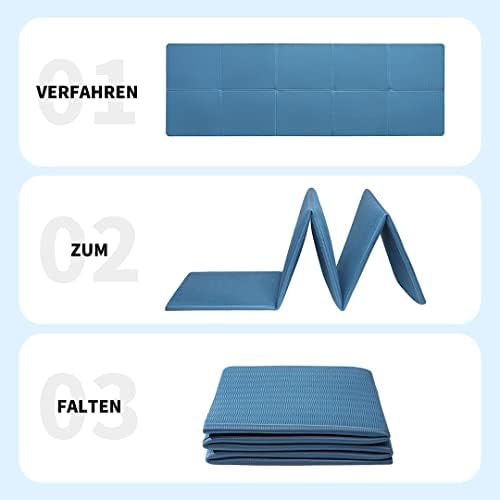 Yogamat, antislip, draagbare fitnessmat, opvouwbaar, lichtgewicht, gymnastiekmat, pilates, sport, reis-yogamat, 183 x 61 x 0,6 cm