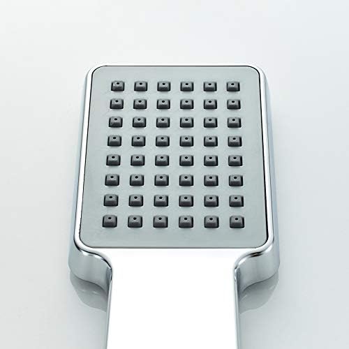 Vierkante douchekop, waterbesparende handdouche in modern design, premium douchekop in chroom met antikalk-sproeiers, universeel 1/2 inch, eenvoudig