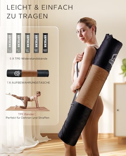 Yogamat XXL 213x76cm – 6mm dik – van natuurlijk linnen – extra lange grote yogamat, antislip en scheurbestendig – perfect voor yoga, meditatie, pilates – Tra