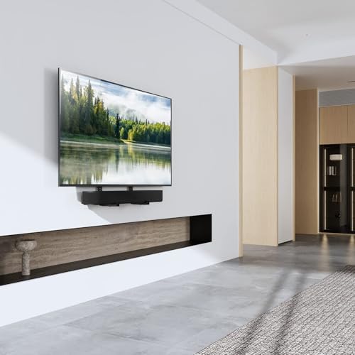 Universele soundbarbeugel voor soundbars met/zonder bevestigingsgaten tot 15 kg, verstelbare soundbarbeugel voor tv-wandbeugel met antislipvoet