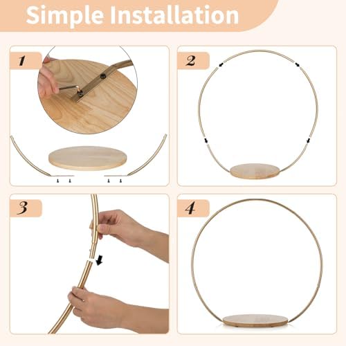Taartstandaard, bruidstaartstandaard, 36 cm, cupcakestandaard, goudkleurige metalen hanger, taartstandaard, houten voet, rond, kerstversiering, verjaardagstaart