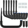 Stevige opberghaken voor garages, wandhouders, garagehaken en organizers, 24 cm, opberghaken voor tuingereedschap, ladders, fietsen, grote voorwerpen, 6 stuks