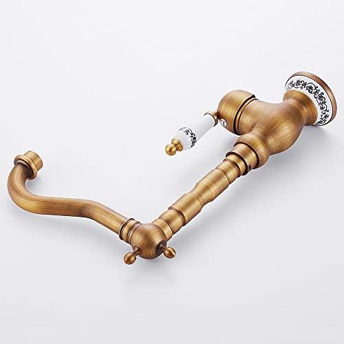 Keukenmengkraan Eengreepsmengkraan voor keuken en badkamer Antiek-vintage mengkraan Keuken Klassiek messing (antiek)