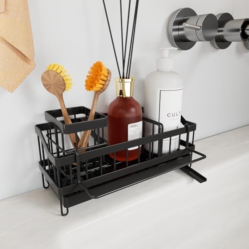 Afwasbak-organizer voor de keuken, sponshouder, afwasbak-organizer van roestvrij staal, afwasmiddelhouder, Sink Caddy Kitchen Organizer, keukenorganisatie bij de afwasbak, afwasbenodigdheden