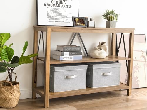 SorageWorks opbergbox van stof met deksel, opvouwbare opbergboxen voor de slaapkamer, decoratieve opbergboxen met deksel, stapelbare opbergboxen met deksel, groot