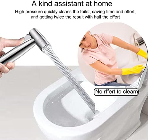 Roestvrijstalen bidet-handdouche, toiletdouchekop met twee standen (straal/stroom), douchekop voor stoffen luiers voor lichaamsverzorging en voor het potje