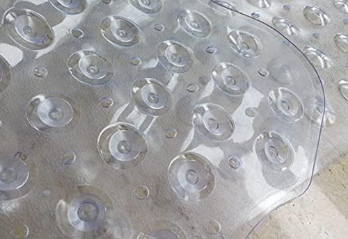 Badmat van 100 x 40 cm, antislip, badmatten voor in de badkuip, machinewasbare douchemat voor kinderen en senioren (transparant)