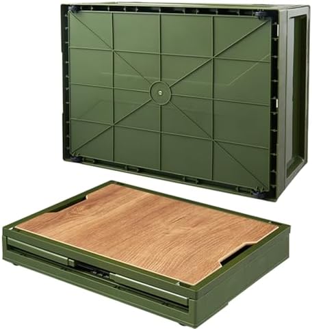 Set van 2 campingboxen 38 l kampeeraccessoires Opvouwbare kunststof opbergbox met deksel en 4 wieltjes Kampeerkast Organiseer je kofferbak voor outdoorreizen Cam