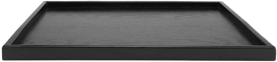 Zwart theeblad van massief hout, koffie, snacks, maaltijden, multifunctioneel serveerblad voor café, restaurant, hotel, thuis (40 x 30 cm)