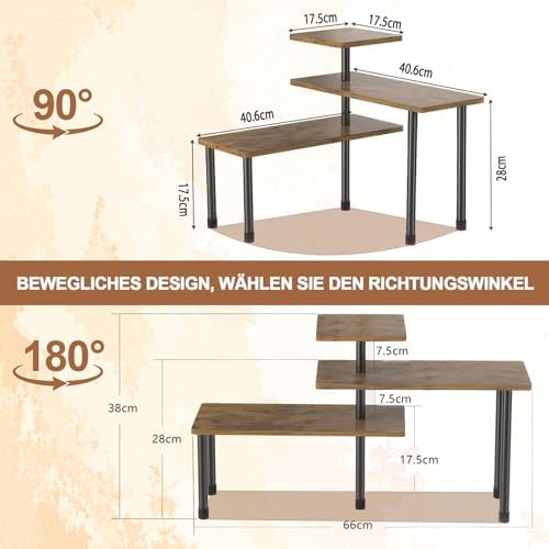 Keukenorganizer Keukenschap Klein: Hoekrek Keuken Werkblad Tafelrek Verstelbaar Kruidenrek Staand Keukenorganizer Rek voor Eetkamer