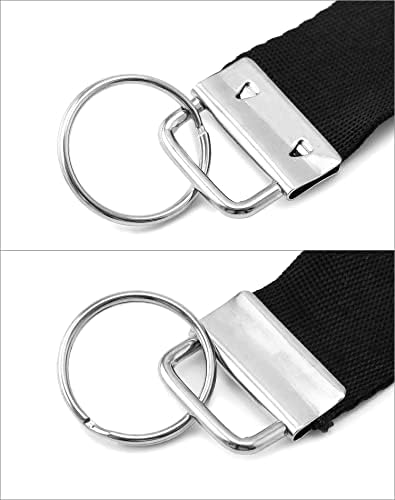 Pakket van 40 zilveren lanyard-blanks met sleutelring en 1 vouwtang, voor 25 mm breed bandmateriaal