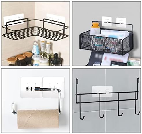 12 stuks zelfklevende haken voor douchekorven, vervanging, transparante zelfklevende haken, sterke zelfklevende haken voor keuken, badkamer, douchekorf, hoekrek (per stuk