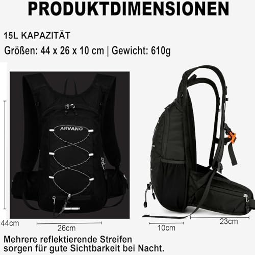 Fietsrugzak, lichte skirugzak, kleine wandelrugzak, MTB-fietsrugzakken, 15 l, multifunctionele hardlooprugzak voor dames en heren