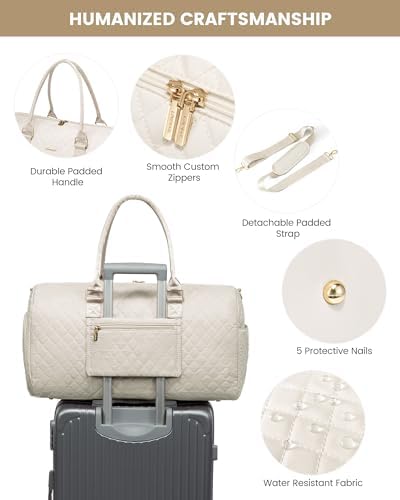 Reistas, sporttas, voor dames, weekendtas, reistas, geboorte, met toilettas, schoenenvak en natvak, waterdichte sporttas, handbagage voor vliegreizen