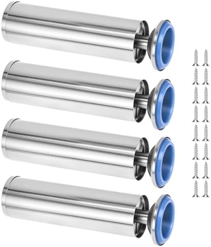 4 stuks verstelbare meubelpoten van roestvrij staal 20 cm, 10 mm verstelbaar, draagvermogen 200 kg, voor bank, bed, tafel, kast