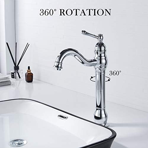 Badkamerkraan, 360° draaibare wastafelkraan, eengreepsmengkraan, wastafelkraan voor de badkamer, chroom