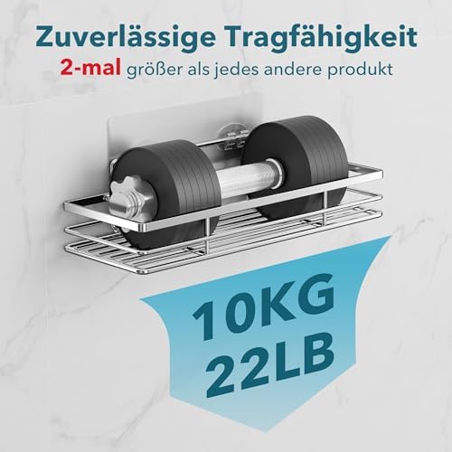 Doucherek zonder boren, set van 2 doucherekken, douchemand, badkamerorganizer, badkamerrek, shampoohouder, douche-, keuken- en badkamerorganizer met