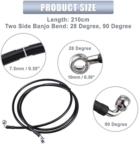 Hydraulische remleiding voor auto's, olieslang, buisverbinding 28°/90°, AN3, M10, zwart, 210 cm
