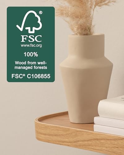Wandplankenset „Toke“ | 2 hangplanken van echt houtfineer | Zwevende houten plank als wanddecoratie en opbergruimte voor badkamer, woonkamer, keuken,