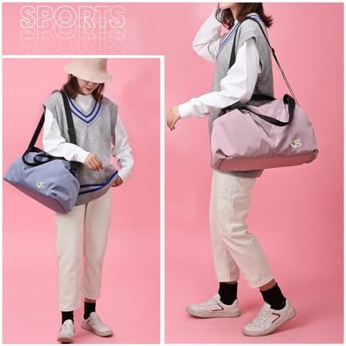 Sporttas dames kleine reistas, 45x27x20 cm, met natvak, weekendtas fitness gymtas, sporttas dames sportschool gymtas, licht zacht