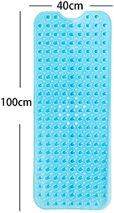 Badmat van 100 x 40 cm, antislip, badmatten voor in de badkuip, machinewasbare douchemat voor kinderen en senioren (transparant)