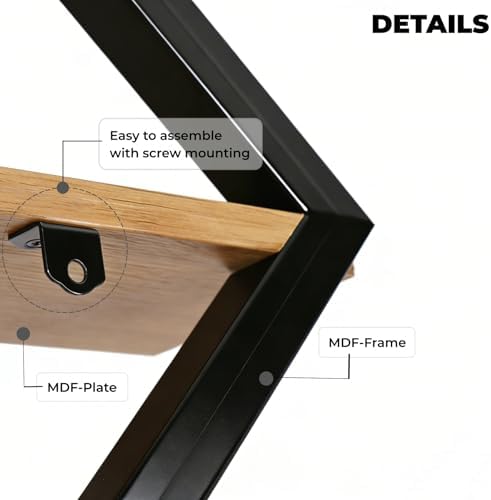 Wandplank 3-delige set, ruitvormige hangplanken, zwevende plank, modern, zwart en hout, 29 cm, 35 cm, 41 cm, voor woonkamer, slaapkamer, keuken, kantoor