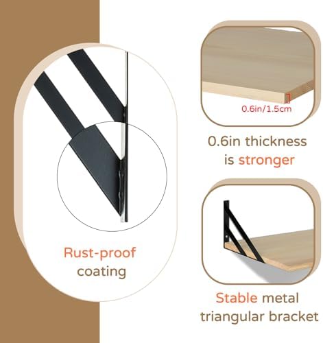 Houten wandplank, 30 cm diep: moderne 40 cm brede planken voor aan de muur, houten plank voor keuken, badkamer, woonkamer – grote zwevende plank voor router, boeken
