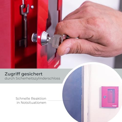Sleutelkastje 15,0 x 12,0 x 4,0 cm RAL 3001 signaalrood