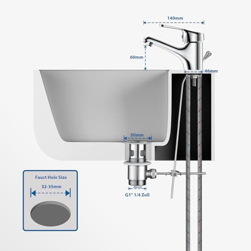 Messing wastafelkraan met keramische cartridge