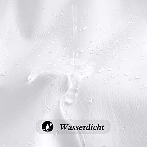 Douchegordijn, 180 x 210 cm, wit, textiel, waterdicht, schimmelbestendig, wasbaar, sneldrogend, badgordijn voor badkamer, badkuip, met 12 ringen