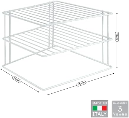Metaltex Silos hoekkastinzetstuk, 2 verdiepingen, 1-pack, wit
