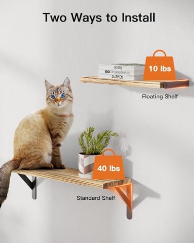 6 stuks wandplanken van hout en metaal, wandplanken voor opslag, planken voor aan de muur, maximale belasting 40 lbs, voor woonkamer, slaapkamer, kantoor