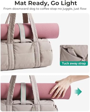 Sporttas voor dames, reistas voor yogamatten met nat- en droogvak, 18 l, gewatteerde sporttas voor weekendjes weg/zwemmen, roze