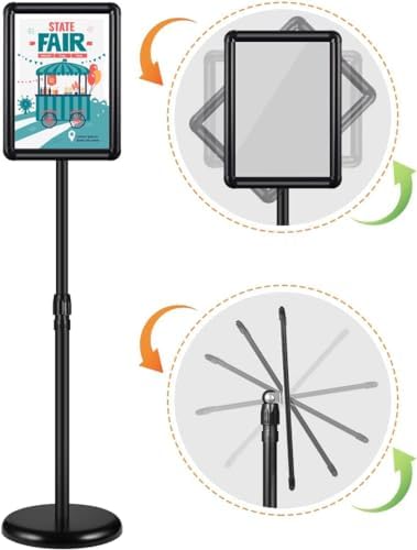 Informatiestandaard DIN A4, staande standaard met frame, draaibaar met eenvoudige vervanging van de inhoud, voor bruiloften, beurzen, displays, reclame, verkoop (z