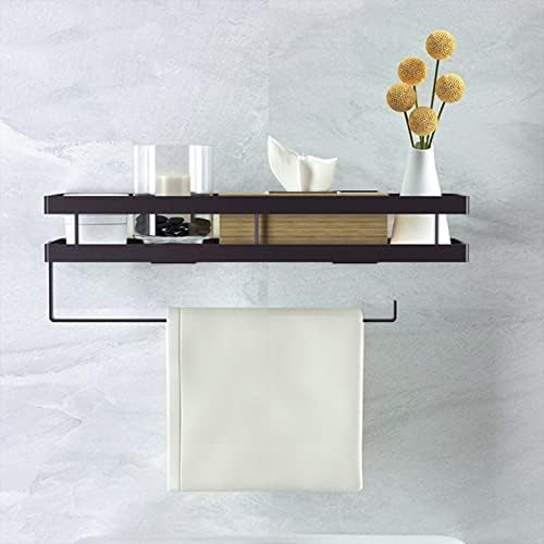 Kruidenrek, keukenrek aan de muur zonder boren, hangend kruidenrek met keukenrolhouder en 4 haken, keukenorganizer-lade, keukengerei-houder, 35 cm, zwart