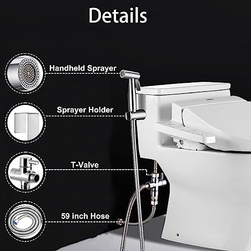 Bidet-handdoucheset, handdouche voor bidet met twee standen (straal/stroom) – voor douche, badkamer, hygiëne, toiletpapier, luierreiniging, met G