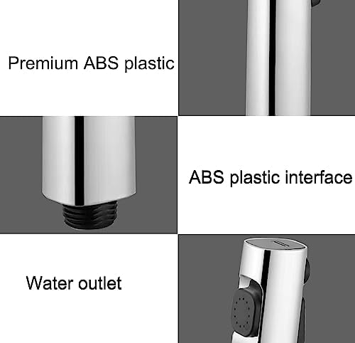 Bidet-handdoucheset, dual-jet-sproeikop, sproeikop van ABS-kunststof met 1,5 m slang en houder voor douche, badkamer, hygiëne, toiletpapier, luierreiniging