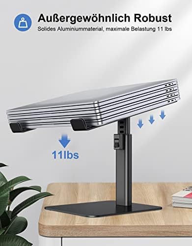 Laptopstandaard, 8 in hoogte verstelbare aluminium koelplaten, laptopstandaard, ergonomische, geventileerde laptopstandaard, compatibel met MacBook, Air, Pro, alle 10-