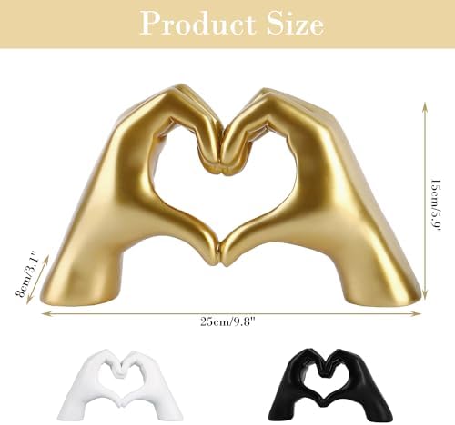 Liefdesvinger-beeldje, moderne gouden gebaren-decoratie, moderne kunstsculptuur, gepersonaliseerde vinger, perfect voor creatieve bruilofts- en bureauversiering (goud