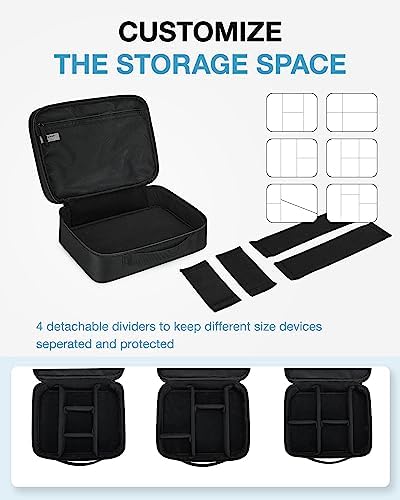Kabelzak, dubbelwandige elektronische organizer-reistas voor kabels, opladers, iPad, iPad Air, tablets tot 10,5 inch, adapters, muis, SD-kaart
