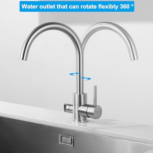 Keukenkraan voor vaatwasser, keukenkraan met 3/4-inch aansluiting, hogedrukkeukenkraan met 360° draaibare uitloop, mat