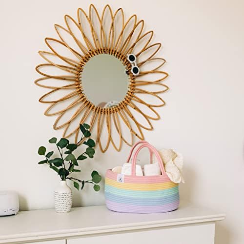 Baby-opbergmand – Opbergmand voor commode en kinderkamer – Cadeaus voor pasgeborenen & baby's, opbergmand met vakken & handvatten – Pastel
