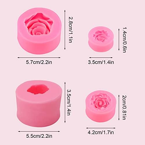 4-delige 3D-siliconen bloemenvorm, siliconen bloemenvormen voor zeep, fondant, kaarsen, snoep, chocolade, taartdecoratie