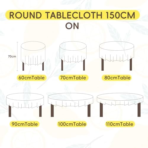 Rond tafelkleed 150 cm Wasbaar tafelkleed Waterafstotende ronde tafelkleden Buitentafelkleed Tuintafelkleed voor keuken, eettafel, salontafel